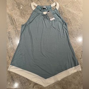 Helloacc Halter Top. Size XL. NWT. Light Aqua and Crèam Colors.